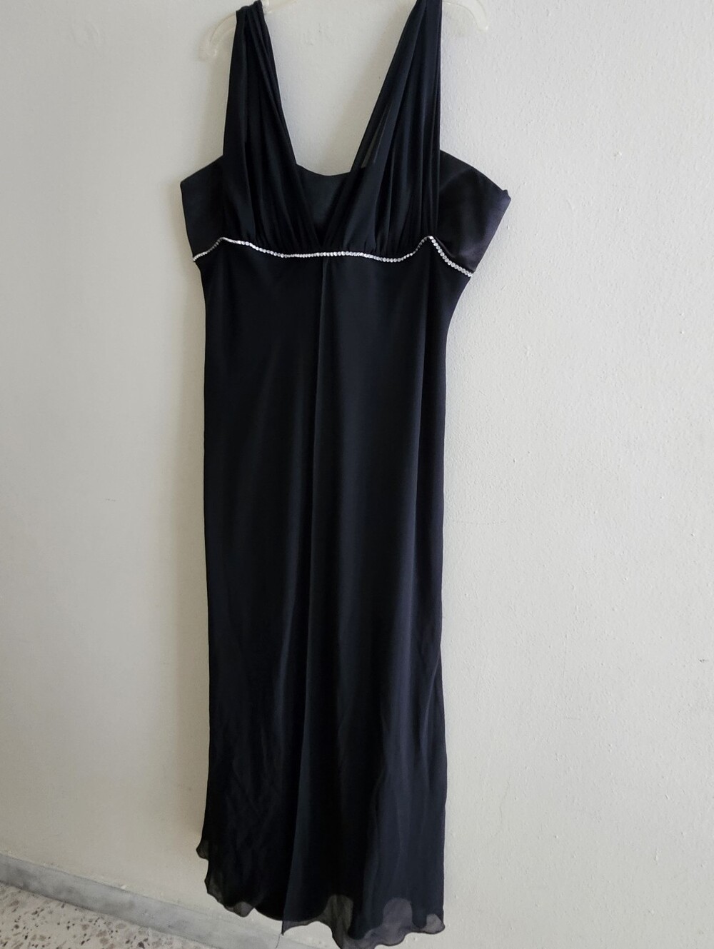 Juno Black Formal Evening Dress Rhinestone Detail Women's 2XL